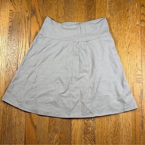 Athleta Skirt Womens Small Petite Gray A-Line Knit Stretch Knee Length